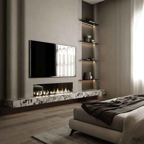 Tv Feature Wall, Modern Classic Living Room, Bedroom Tv Wall, High Ceiling Living Room, Living Area Design, Latest Living Room Designs, Tv Room Design, Living Room Design Inspiration, Tv In Bedroom