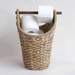 BLUE MIST | Shop Sales Events Antique Farmhouse Toilet Paper Basket, Free Standing Toilet Paper Holder, Bathroom Baskets, Toilet Paper Storage, Bathroom Farmhouse Style, Nautical Bathrooms, Nature Inspired Decor, Paper Basket, Paper Storage