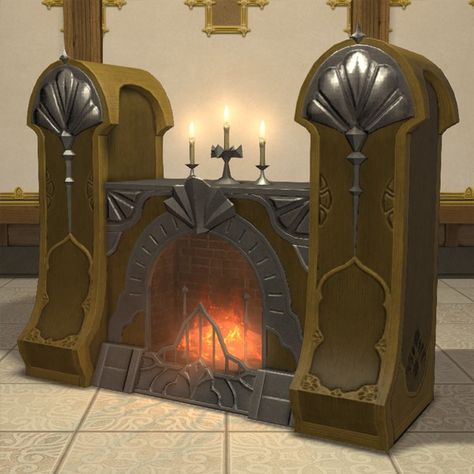 Deluxe Manor Fireplace FFXIV Housing - Furnishing Manor Fireplace, Ffxiv Housing, Fireplace, Home Decor, Home Décor