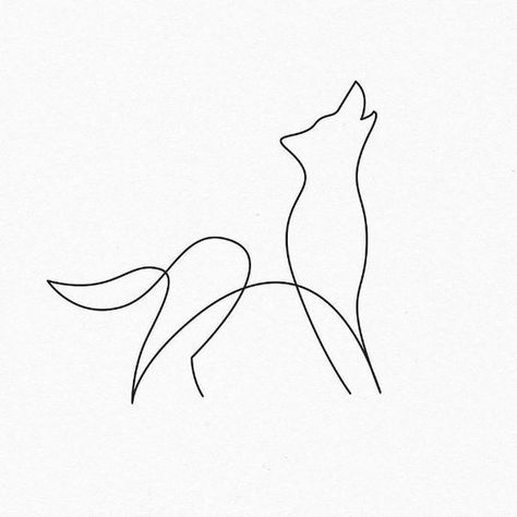 One Line Dog Drawing, Husky Line Art, Coyote Tattoo, Husky Tattoo, Cats Tattoo, Tattoo Wolf, Super Tattoo, Geometric Wolf, Geometric Dog