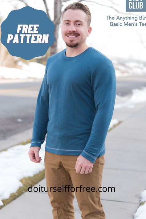 Men's Shirt Patterns Free, Mens Sewing, Sweatshirt Sewing, Mens Sewing Patterns, Sewing Patterns Free Women, Home Ware, Sew Your Own Clothes, Boys Pattern, Free Sewing Patterns