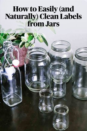 Get Labels Off Glass Bottles, How To Get Labels Off Glass Jars, How To Get The Sticky Stuff Off Jars, How To Remove Labels From Glass Bottles, Remove Sticky Labels, Housekeeping Ideas, Recycled Stuff, Reuse Ideas, Baking Soda Benefits