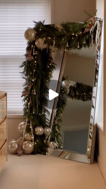 Elle Beadle on Instagram: "Christmas Mirror Decor - Dressing Room Edit 

It’s official! Christmas content 2024 has begun! 
If you don’t already know… it’s my most favourite time of year 🤶🏻 👏🏻

I thought we’d kick this off this year by replying to some DMs that have recently asked me for inspo and ideas…
I’ve not tried doing this before (no idea if it will work) but hopefully you’ll enjoy it! 

Even if it’s a bit early for you, now is the time to shop/prep! I’ve put together a shopping list of everything I’ve used so you can simply write CHRISTMAS MIRROR below in the comments and I’ll pop it over 🫶🏻

Love always, E x x 

#christmasdecor #christmasgarland #garland #christmasinspiration #diychristmas" Mirror Garland Christmas, Christmas Mirror Decor, Christmas Mirror Decorations Ideas, Christmas Mirrors, Christmas Mirror Decorations, Christmas Content, Christmas Mirror, Over Love, Instagram Christmas