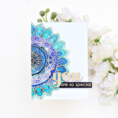 *VIBGYOR Krafts* Mandala Greeting Cards Handmade, Mandala Cards Ideas, Birch Press Design Cards, Mandala Card Design, Mandala Birthday Cards, Mandala Cards Handmade, Erum Tasneem, Mandala Cards, Doily Cards