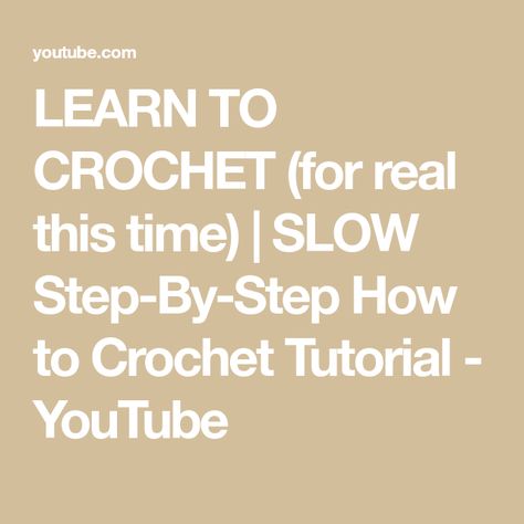 Crocheting For Beginners, Crochet Tutorial For Beginners, Beginner Crochet Tutorial, Slow Motion, How To Crochet, Learn To Crochet, Crochet For Beginners, Crochet Tutorial, For Real