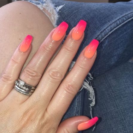 Nail Art Orange, Orange Ombre Nails, Orange Nail Art, Emerald Nails, Opal Nails, Orange Nail Designs, Gel Nails At Home, Pink Ombre Nails, Vibrant Nails