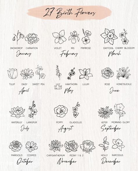 Flower Tattoo Placement, Month Flower Tattoo, Flower Bouquet Tattoo, Flores Tattoo, Bouquet Tattoo, Mommy Tattoos, Small Pretty Tattoos, Birth Flower Tattoos, Birth Month Flower