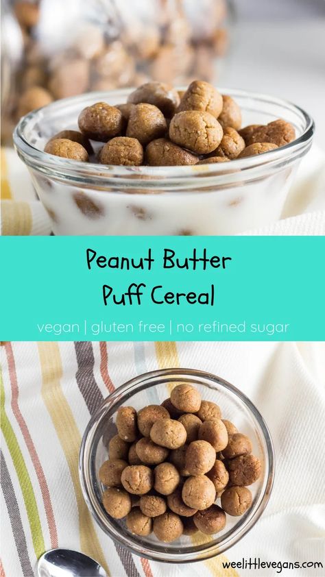 Puffed Rice Cereal, Chocolate Puff, Gluten Free Peanut Butter, Puffed Rice, Best Peanut Butter, Homemade Peanut Butter, Vegan Meal Plans, Homemade Snacks, Cereal Recipes