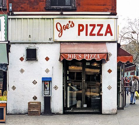 Joe's Pizza by James and Karla Murray Photography, via Flickr Pizza Store, Pizza Branding, Local Pizza, Pizza Logo, Pizza Shop, Pizza Place, Shop Fronts, Greenwich Village, Shop Front