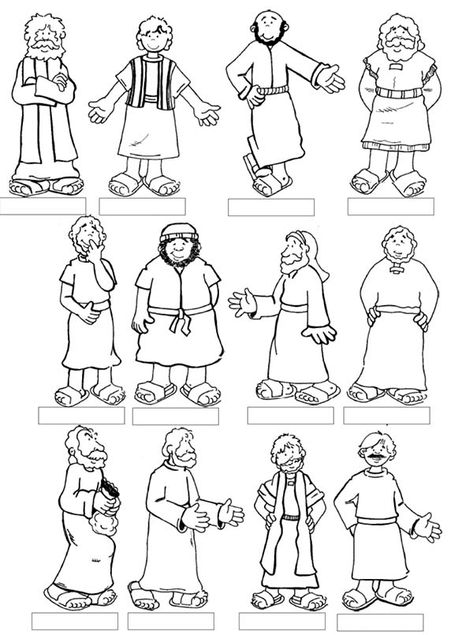 Jesus 12 Disciples Coloring Page 12 Disciples, Sunday School Projects, Jesus Coloring Pages, Sunday School Coloring Pages, Bible Story Crafts, Preschool Bible, School Coloring Pages, Children's Activities, Sunday School Activities