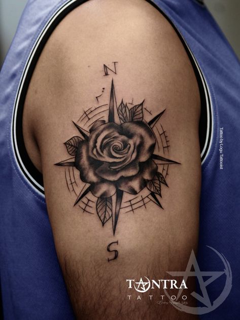 South Tattoo, True North Tattoo, Rose Represents, Rose Tattoo Ideas, Compass Rose Tattoo, Spiritual Direction, Realistic Tattoo, The Compass, Compass Rose