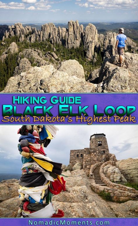 Hiking the Black Elk Peak Loop Guide - Summiting South Dakota Black Elk Peak South Dakota, Black Elk, Sylvan Lake, Devils Tower, Custer State Park, Lookout Tower, Beautiful Hikes, Hiking Guide, City Vacation