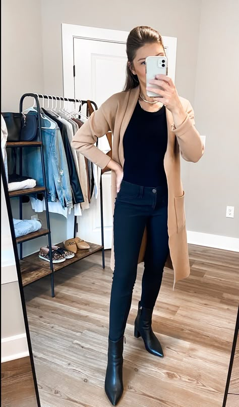 10 Outfits with Long Cardigan - Penny Pincher Fashion Camel Duster Cardigan, Long Tan Sweater Outfit Cardigans, Long Cardigan Summer Outfit, Black Duster Sweater Outfits, Long Beige Cardigan Outfit Winter, Light Tan Cardigan Outfit, Beige Coatigan Outfit, Petite Cardigan Outfit, What To Wear With Long Cardigan