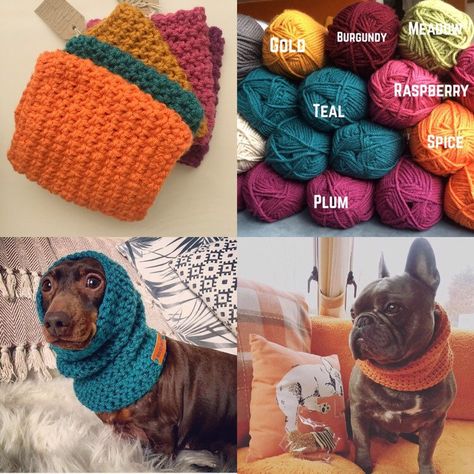 Excited to share this item from my #etsy shop: Dog snood, dog scarf, crochet Dog Scarf Crochet, Chunky Knit Yarn, Crochet Dog Clothes, Dog Onesies, Dog Snood, Crochet Dog Patterns, Pink Puppy, Dog Jumpers, Dog Scarf