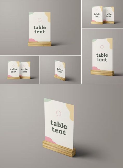 Table Tent Mockups Cafe Branding Logo, Wood Restaurant, Candle Mockup, Menu Mockup, Corporate Event Design, Tent Card, Cafe Branding, Free Mockup Templates, Table Tents