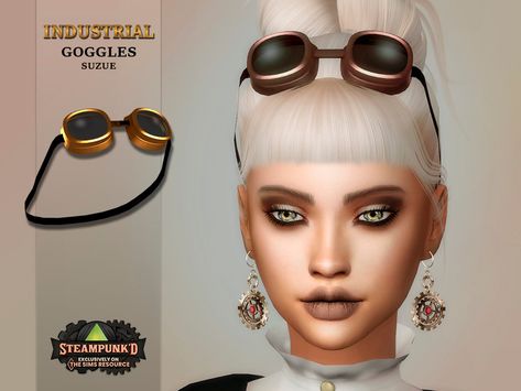 Steampunk Cc Sims 4, Sims 4 Goggles, Modern Casual Outfits, Steampunk Googles, Aviator Goggles, Pilot Glasses, Sims Clothes, Metal Mask, Steampunk Goggles