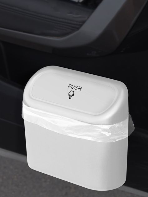 1pc Car Trash Can White Car Accessories, Pink Car Decorations, Car Gift Aesthetic, Car Trash Can Ideas, White Car Interior, Car Accessories For Girls Interior, Cute Cars Accessories, New Car Accessories, Car Trash Can