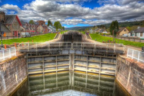 Lock gates on the Caledonian canal Fort Augustus, Scotland, UK in HDR. FORT AUGU #Sponsored , #ad, #affiliate, #Caledonian, #Lock, #gates, #canal Motion Graphics Inspiration, Scotland Uk, Spring Weather, Inverness, Scottish Highlands, Image Photography, Editorial Photography, Great Britain, Gate