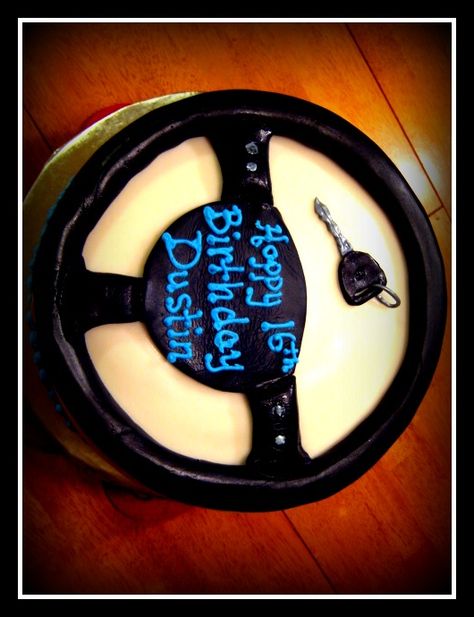 Steering Wheel Cake, 16th Bday Cake, Wheel Cake, Cake Image, Bday Cake, 16th Birthday Party, Party Entertainment, Cake Cake, Fondant Cakes