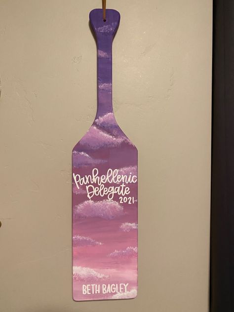 Sorority Paddles Aesthetic, Sunset Paddle Sorority, Aesthetic Sorority Paddles, Paddle Ideas Sorority, Cute Sorority Paddles, Frat Paddles, Sorority Paddles Ideas, Greek Sorority Paddles, Paddle Sorority Big