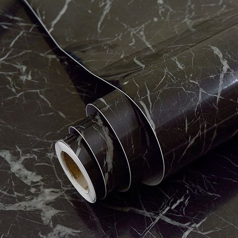 Faux Black Marble, Countertop Cabinets, Marble Vinyl Flooring, Black Bathroom Floor, Vinyl Flooring Rolls, Black Vinyl Flooring, Marble Contact Paper, Marble Sheets, Vinyl Shelf