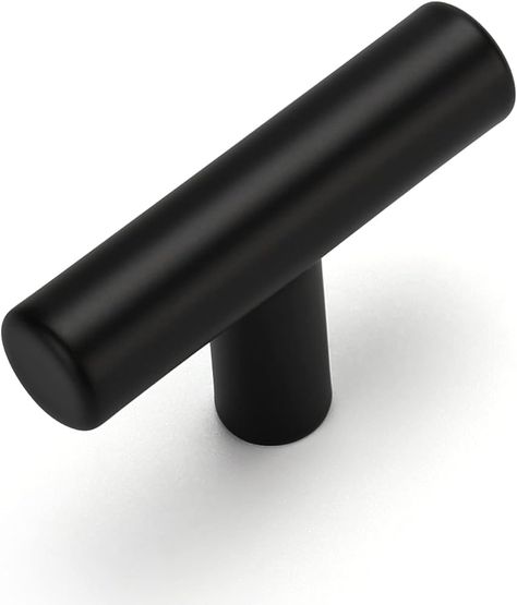 OYX 25 Pack Black Cabinet Knobs Matte Black Drawer Knobs, Kitchen Cabinet Knobs Black Knobs for Cabinets and Drawers, Single Hole T Knobs - Amazon.com Oak Kitchen Cabinets Wall Color, Black Cabinet Knobs, Cabinet Pulls Kitchen, Black Cabinet Pulls, Knobs For Cabinets, Black Drawer Handles, Black Knobs, Black Cabinet Handles, Matte Black Kitchen