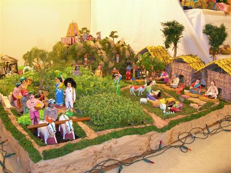 Navratri golu - idea #8 farm land Navrathri Golu Decoration Ideas, Navaratri Golu Decoration Ideas, Bommala Koluvu Decoration, Golu Ideas Navaratri, Sankranthi Decoration Ideas At Home, Bommala Koluvu Ideas, Village Decoration Ideas, Golu Decoration Ideas, Doll House Design