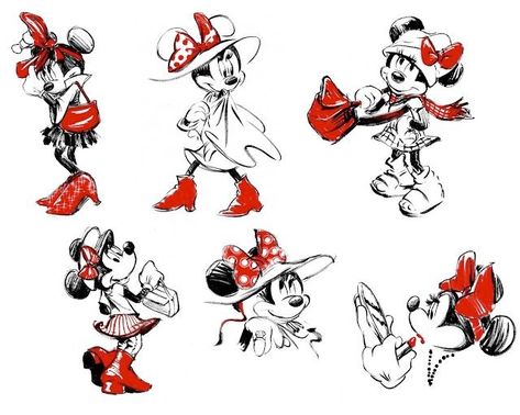 Minnie Mouse Pictures, Minnie Mouse Outfits, Mickey Mouse Art, Mickey Mouse Wallpaper, Mickey Mouse And Friends, Shadow The Hedgehog, Happy Fun, Ink Illustrations, Mickey Minnie Mouse