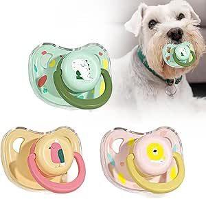 2024 3Pcs New Calming Dog Pacifier Chew Toy, Pet Dog Silicone Pacifier, Pet Calming Pacifier Dog, Calming Dog Pacifier Chew Toy for Small Dog, Puppy Pacifier for Small Dogs and Cats (3 PCS Mix)