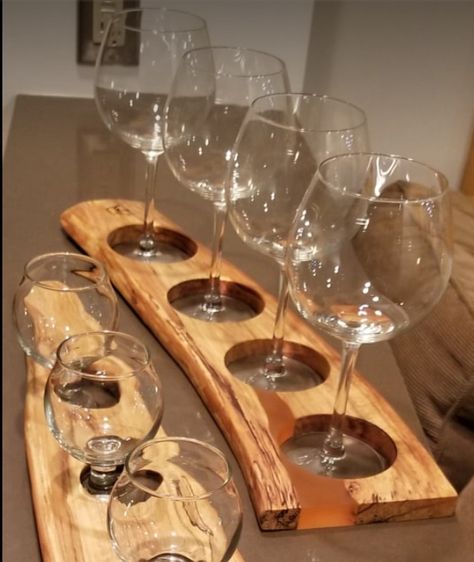 Flight Serving Tray: Scrap Wood : 5 Steps (with Pictures) - Instructables Flight Tray Ideas, Diy Wine Flight Board, Flight Boards Diy, Grape Ideas, Flight Boards, Tree Hunt, Wine Serving Trays, Beer Sampler, Wine Tray