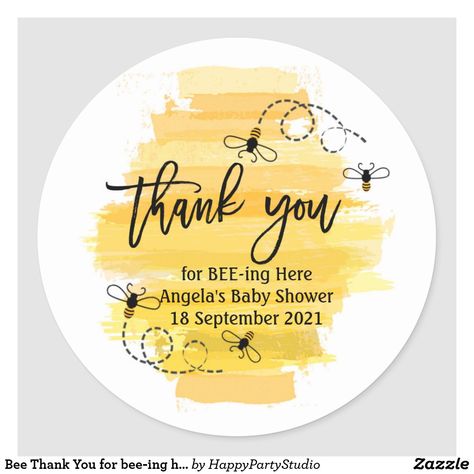 Baby Shower Wrapping, Bee Party, Baby Shower Stickers, Happy Party, Baby Themes, Bee Art, Oh Deer, Best Diy, Thank You Stickers