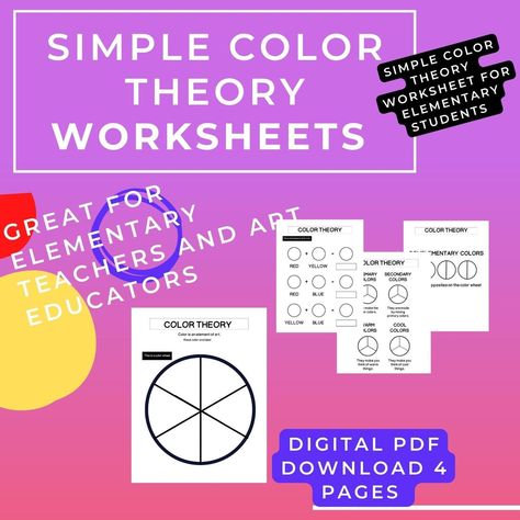 Color Theory Worksheet, Art Teacher Outfits, Mixing Primary Colors, Handmade Teacher Gifts, Elementary Worksheets, Art Worksheets, Drawing Letters, Basic Nails, Homeschool Art