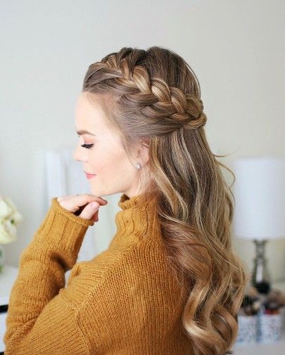 Half Up French Braid Crown Hair Styels, Gorgeous Braids, Woman Hairstyles, Amazing Hairstyles, Luxy Hair, French Braid Hairstyles, Fishtail Braid, Box Braids Styling