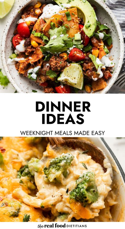 Stuck in the dinner rut? Need some dinner ideas for easy weeknight meals? We've got you covered with over a hundred easy dinner recipes. Animal Based Dinner, Nourishing Dinner, Dietitian Recipes, Real Food Dietitians, Entree Dishes, Dinner Favorites, Entree Recipes, Easy Weeknight, Easy Weeknight Meals