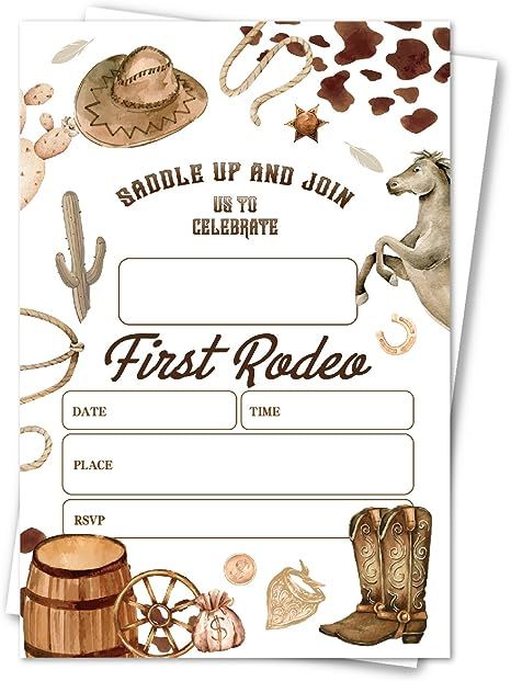 Cowgirl Party Invitations, My First Rodeo Birthday Party, Western Cowgirl Party, First Rodeo Birthday Party, Cowboy Birthday Party Invitations, My First Rodeo Birthday, Cowboy Party Invitations, Rodeo Birthday Party, Cowboy Invitations Birthday