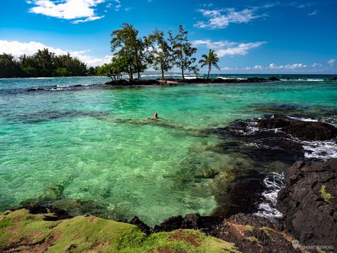 Clear waters at Carlsmith Beach Park near Hilo. Travel To Hawaii, Hana Highway, Green Sand Beach, Red Sand Beach, Hanauma Bay, Trip To Hawaii, Waimea Canyon, Volcano National Park, Beach Park