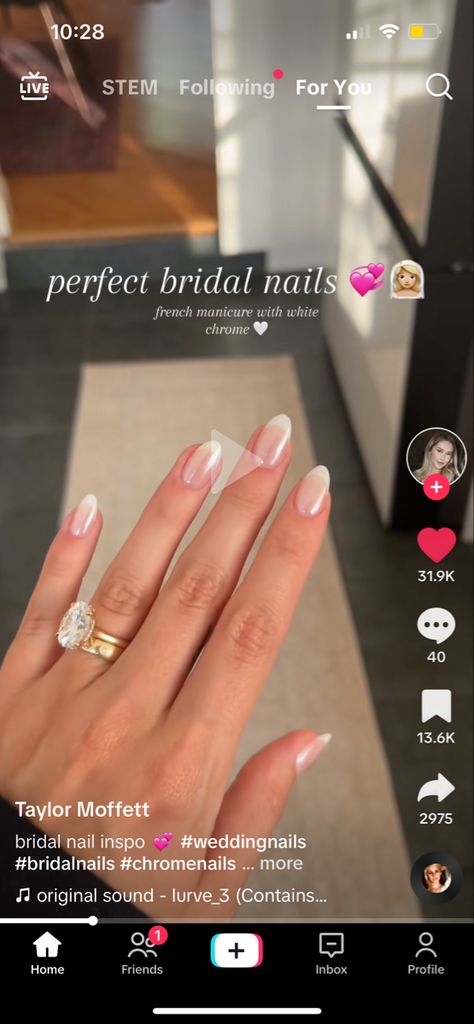 Bridal Nails French, French Bride, Nails Bridal, Engagement Nails, Nails For Bride, Wedding Nail, Smink Inspiration, Wedding Nails For Bride, Nails French