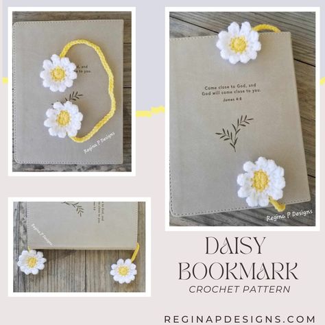 Daisy Bookmark Crochet Pattern Daisy Bookmark, Bookmark Crochet Pattern, Crochet Bookmarks Free Patterns, Bookmark Crochet, Bookmark Pattern, Crochet Bookmark Pattern, Photo Pattern, Flower Bookmark, Crochet Bookmarks