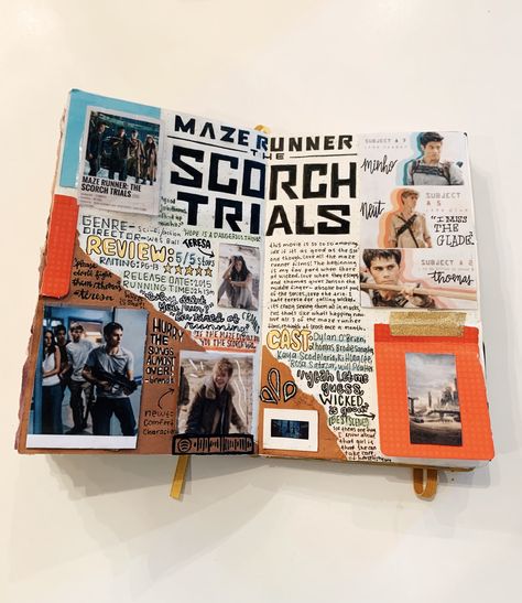 Maze Runner Journal, Movie Scrapbook, Aesthetic Journaling, Book Review Journal, Movie Journal, Film Journal, Scrapbook Cover, Create This Book, A Level Art Sketchbook