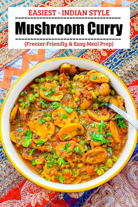 Easy Indian Mushroom Curry Recipe (Mushroom Masala) Indian Mushroom, Mushroom Recipes Indian, Mushroom Masala Recipe, Mushroom Marsala, Mushroom Masala, Recipe Mushroom, Make Step By Step, Mushroom Curry, Mushroom Dish