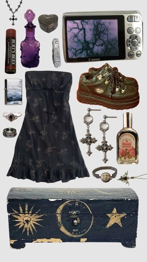 #outfit #whimsigoth #whimsigothic #whimsical #whimsigothoutfit #purple #dress Whimsigoth Board, Whimiscal Style, Whimsigoth Academia, Whimsigoth Aesthetic Outfits, Whimsigoth Summer Outfits, Purple Outfits Aesthetic, Whimsical Aesthetic Outfit, Whimsical Outfit Aesthetic, Dress Shuffles