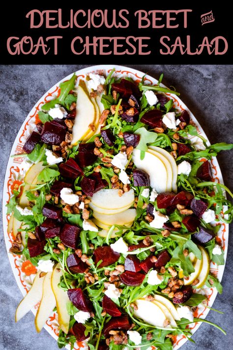 Goat Cheese Salad Dressing, Beet And Goat Cheese Salad, Beet Goat Cheese Salad, Golden Beets Salad, Easter Salad Recipes, Easy Sausage Recipes, Balsamic Dressing Recipe, Cheese Salad Dressing, The Perfect Salad