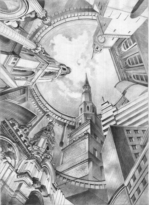 Escher Art, Perspective Sketch, Art Alevel, Perspective Drawing Architecture, Perspective Drawing Lessons, Architecture Design Sketch, Perspective Art, Architecture Drawing Art, Perspective Drawing