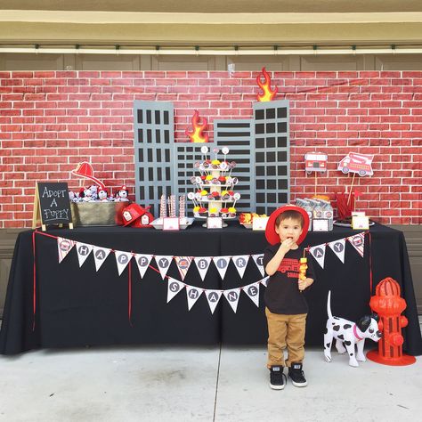 Firetruck Birthday Party Firetruck Birthday Party, Firefighter Birthday, Fire Truck Party, Firetruck Birthday, 2nd Birthday Party Themes, Party Inspiration, 2nd Birthday Parties, Fire Trucks, Firefighter