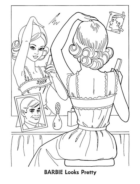 Coloring Pages Coquette, Coquette Coloring Page, Vogue Coloring Pages, 90s Coloring Pages, Y2k Coloring Pages Aesthetic, Retro Coloring Pages, Old Barbie Drawing, 80s Coloring Pages, Coloring Pages Y2k