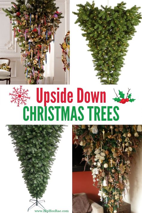 Upside Down Christmas trees are pretty weird but cool at the same time.!! #christmastrees Upside Christmas Tree, Upside Down Tree Christmas, Upside Down Christmas Tree Hanging From Ceiling, Upside Down Xmas Tree, Christmas Tree On Wall, Upside Down Christmas Tree Chandelier, Tree On Wall, Upside Down Christmas Tree, Dollar Store Christmas Decor