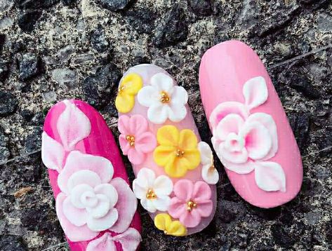 4d Rose Nail Art, Acrylic Flowers On Nails 3d, Acrylic Nail Art 3d Flower Designs, 3d Builder Gel Nail Art, 3d 4d Nail Art, 4 D Nail Art, 3dflower Nail Art, 3d Art On Nails, 4d Flower Nail Art