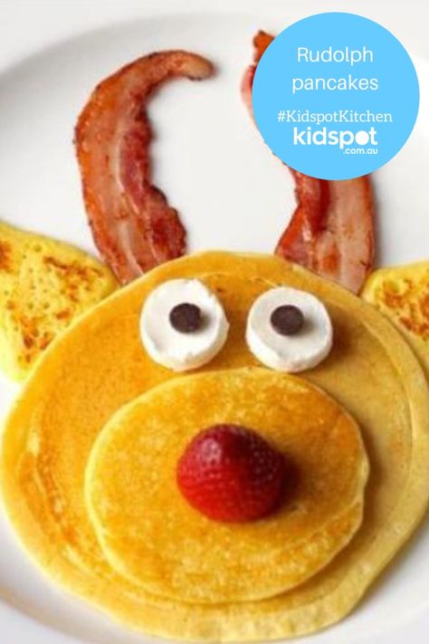 What could be a better breakfast on Christmas morning than these fun Rudolph the Red Nosed Reindeer pancakes? The kids will think all their Christmases have come at once! Reindeer Pancakes, Christmas Recipes For Kids, Better Breakfast, Santa And His Reindeer, Recipes For Kids, Pancake Day, Kids Party Food, Christmas Brunch, 12 December