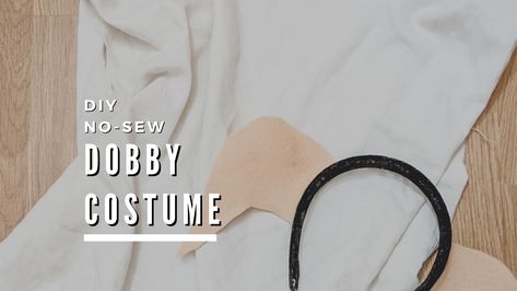 DIY Dobby Costume Diy Dobby Costume Adult, Dobby Halloween Costume, Diy Dobby Ears, Dobby Costume, Diy Dog Costumes, Dobby Harry Potter, Harry Potter Costume, Costumes For Teens, Creative Valentines