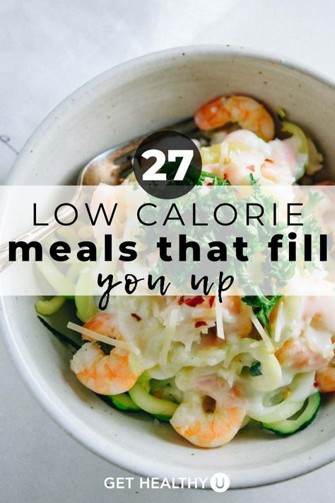 There’s often a great divide between the word “healthy” and “filling” when it comes to food. But not these recipes! Here is a collection of 27 meals that are packed with deliciously healthy ingredients, are low calorie AND fill you up. Low Calorie Low Carb Dinner Recipes, Low Calorie Whole 30 Recipes, Low Calorie Meals And Snacks, Healthy Low Calorie Meals Easy, Healthy Low Ingredient Meals, Low Carb Filling Dinners, Filing Low Calorie Meals, Filling Healthy Dinner Recipes, Easy Low Calorie Salads